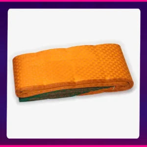 Putta Emboss Saree Bright yellow - Image 3