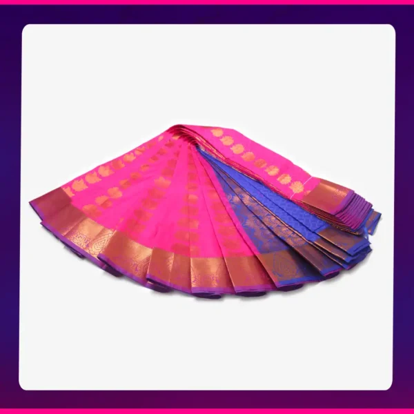 Putta Emboss Saree Pinkish Red
