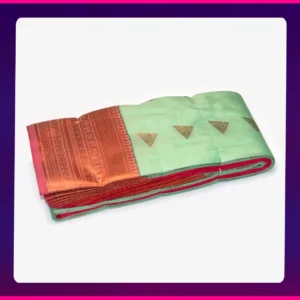 Putta Emboss Saree Greenish Teal - Image 2