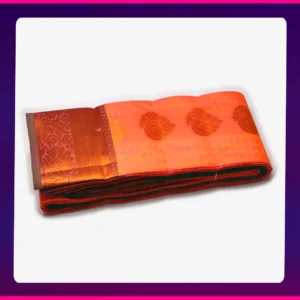 Putta Emboss Saree Reddish Orange - Image 2