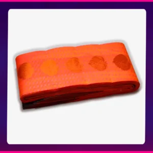 Putta Emboss Saree Reddish Orange - Image 3