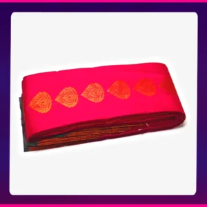 Putta Emboss Saree Magenta Red - Image 3