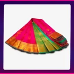 Putta Emboss Saree magenta red