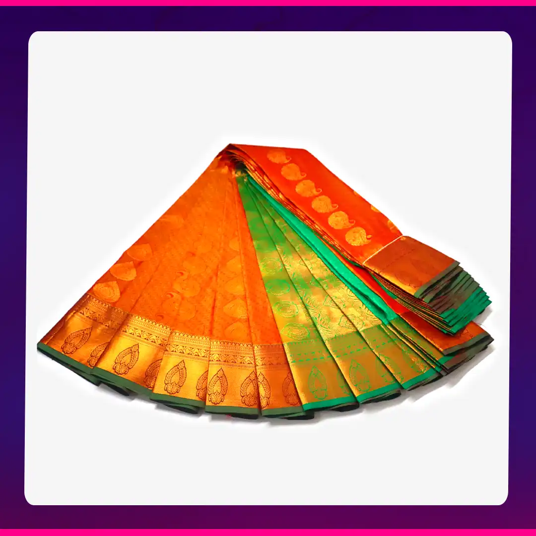 korvai all self sarees golden rose