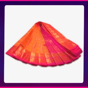 Putta Emboss Saree Reddish Orange