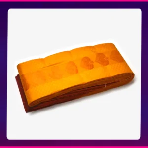 Putta Emboss Saree Orange - Image 3