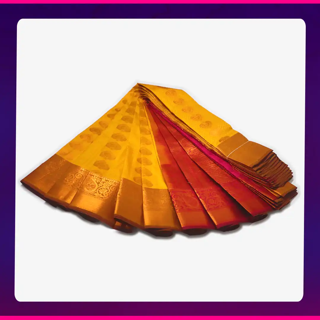 Putta Emboss Saree Orange