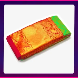 Sanjai Self Sarees Golden Yellow - Image 2