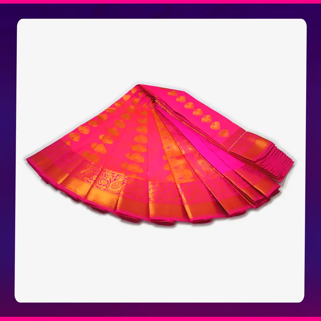 korvai all self saree rose