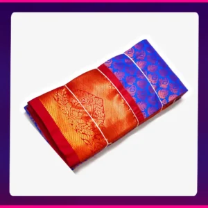 Sanjai All Self Sarees Blue - Image 2