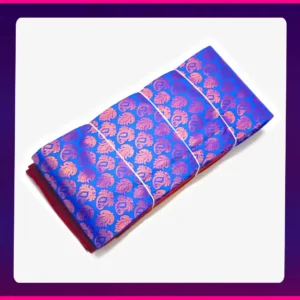 Sanjai All Self Sarees Blue - Image 3