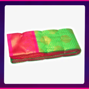 Putta Soft Emboss Saree Tealish Green - Image 2